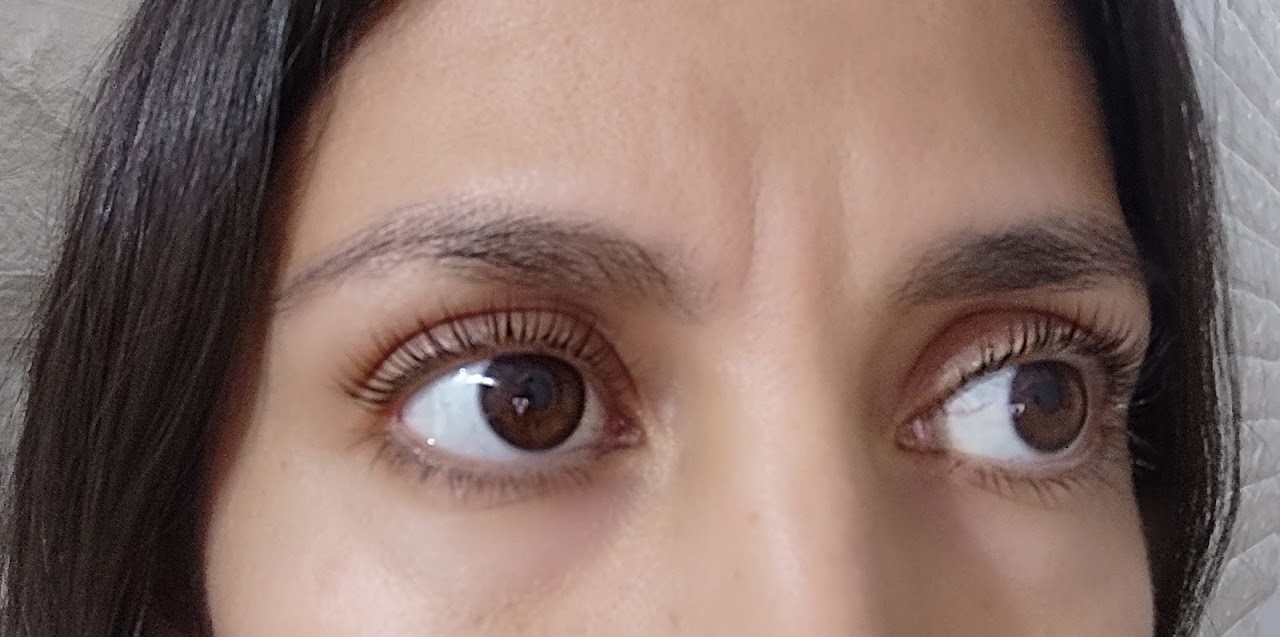 Detalle de diseño de cejas y pestañas